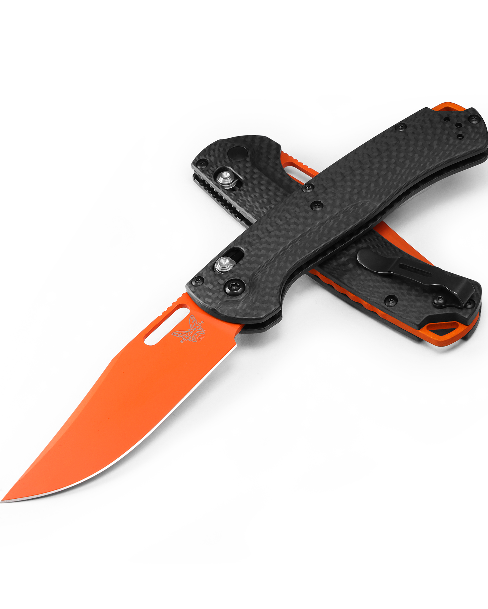 Benchmade Knives: 15535 Taggedout - AXIS Lock - Orange Grivory