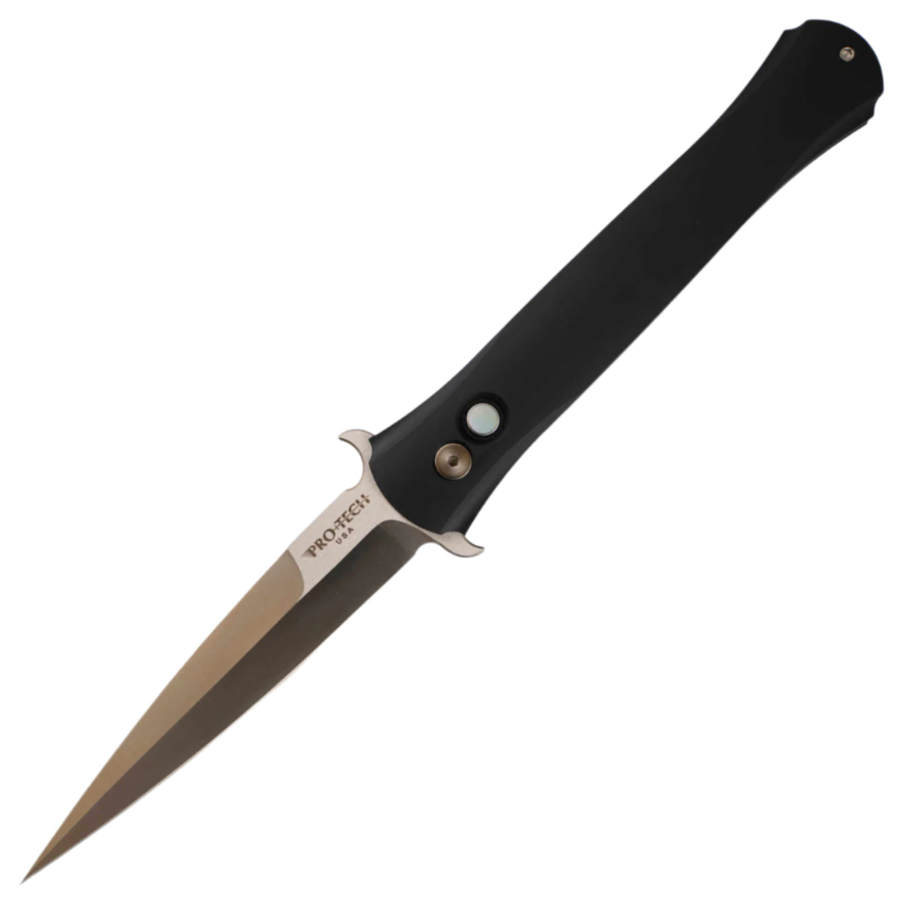 Pro-Tech Knives Large Don - Automatic - Black Handle - 154CM - 1921-MOP