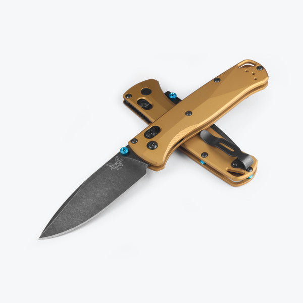 Benchmade Bugout - AXIS Lock - Burnt Brass Aluminum Handle - M390 Blade - 535BK-07