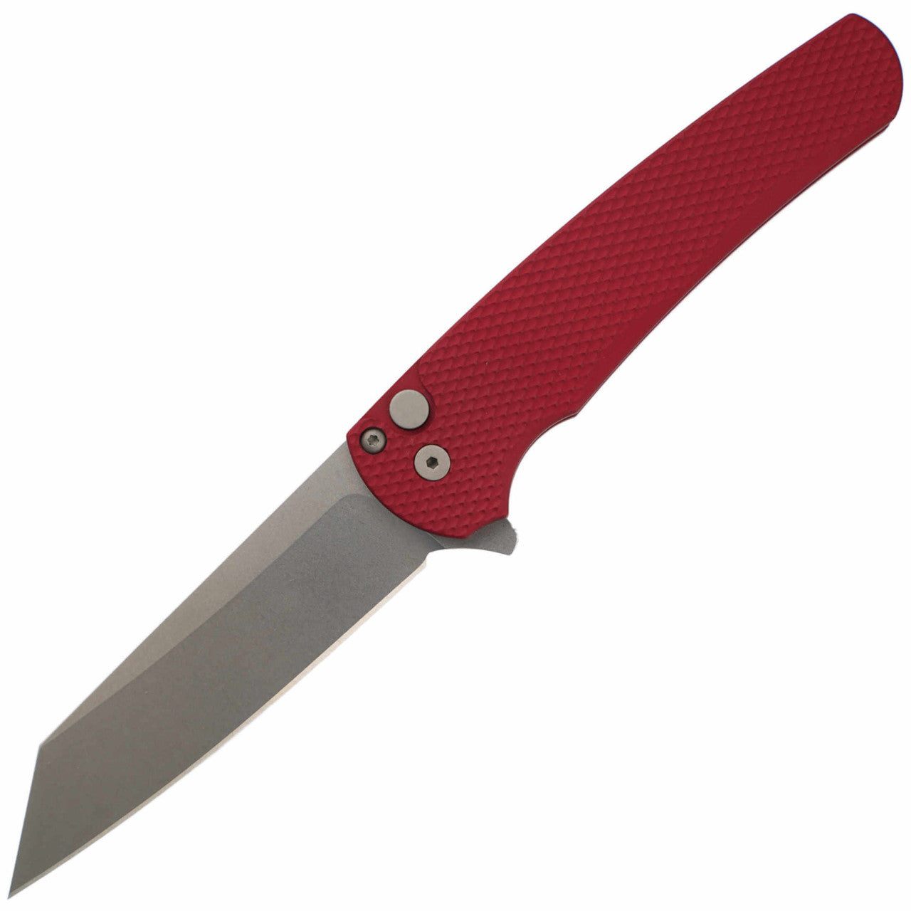 Pro-Tech Knives Malibu Flipper - Textured Red Handle - Stonewashed MagnaCut Blade - 5405-RED