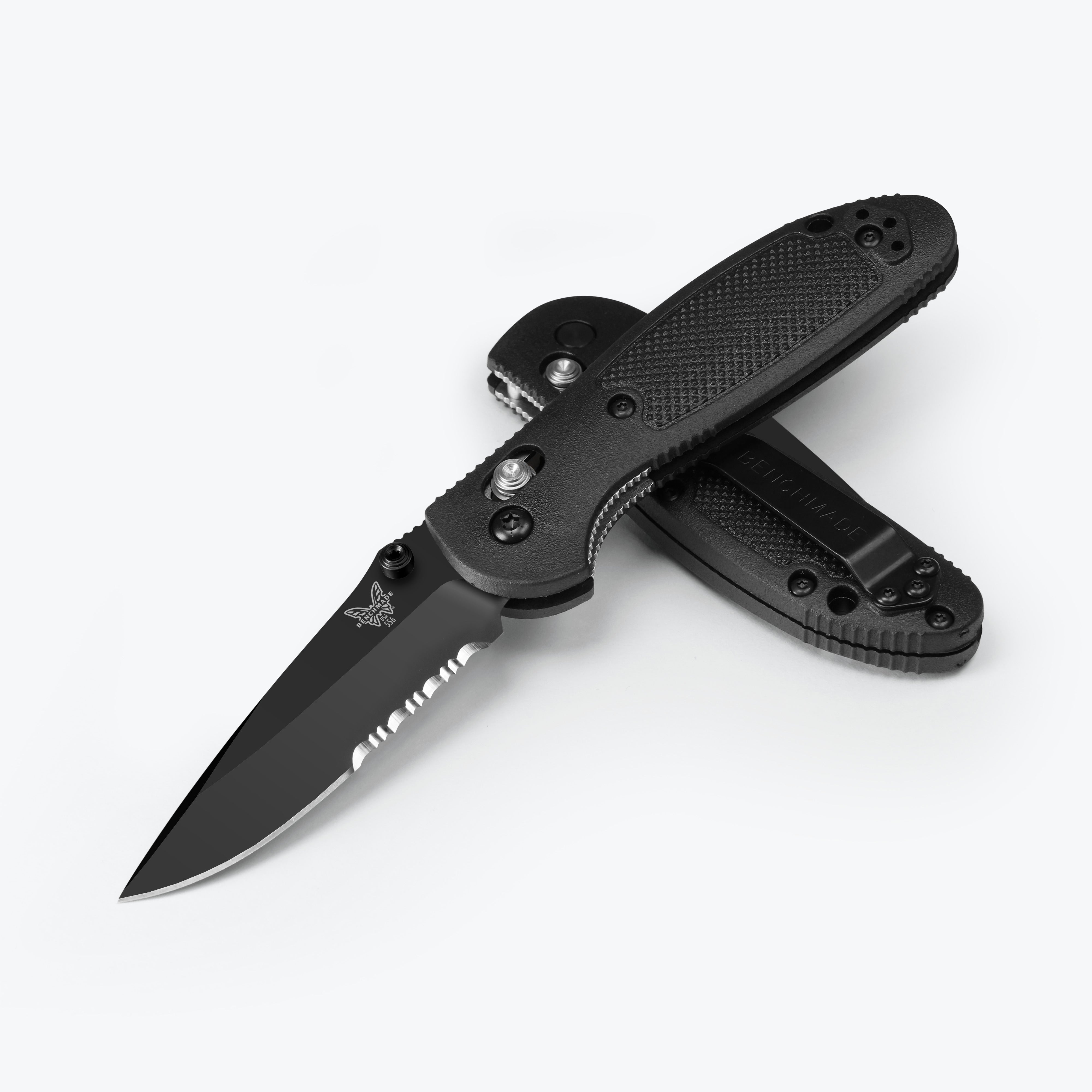 Benchmade MIni Griptilian - AXIS Lock - Combo Edge - Black Blade - 556SBK-S30V