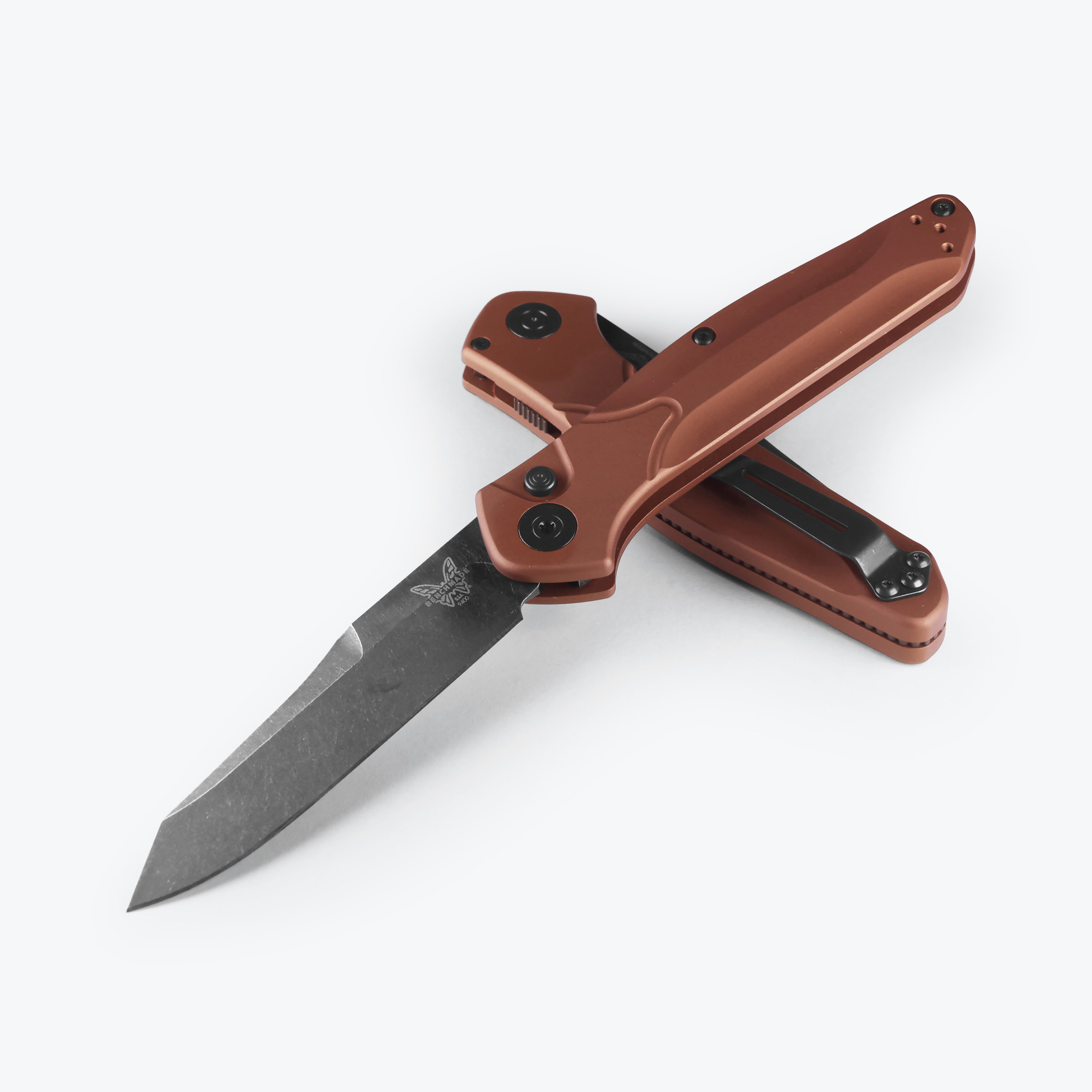 Benchmade 9400 Auto Osborne - Burnt Copper Aluminum Handle - DLC Battlewash Blade - 9400BK-03