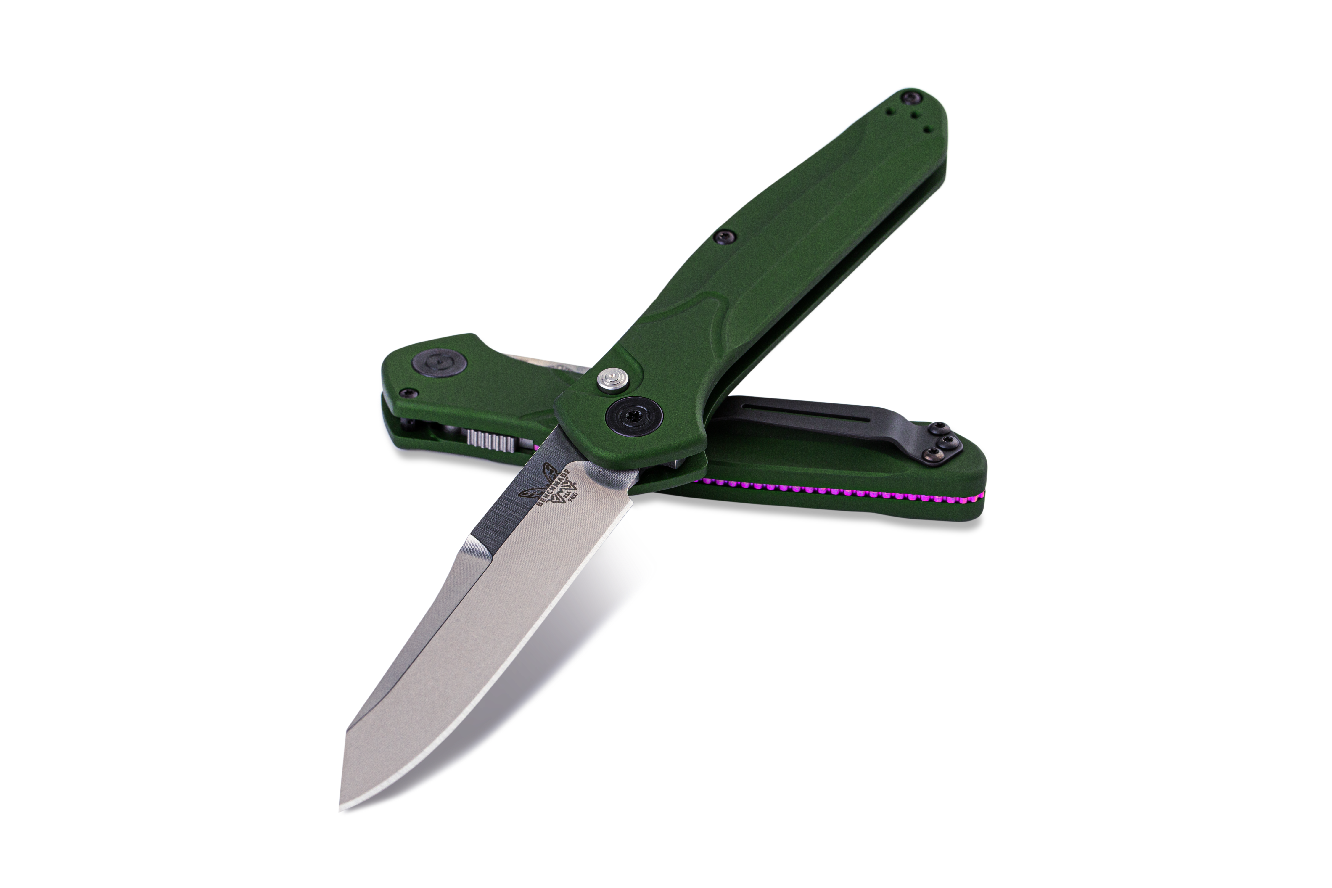 Benchmade 9400 Auto Osborne - Green Aluminum Handle - Plain S30V Blade