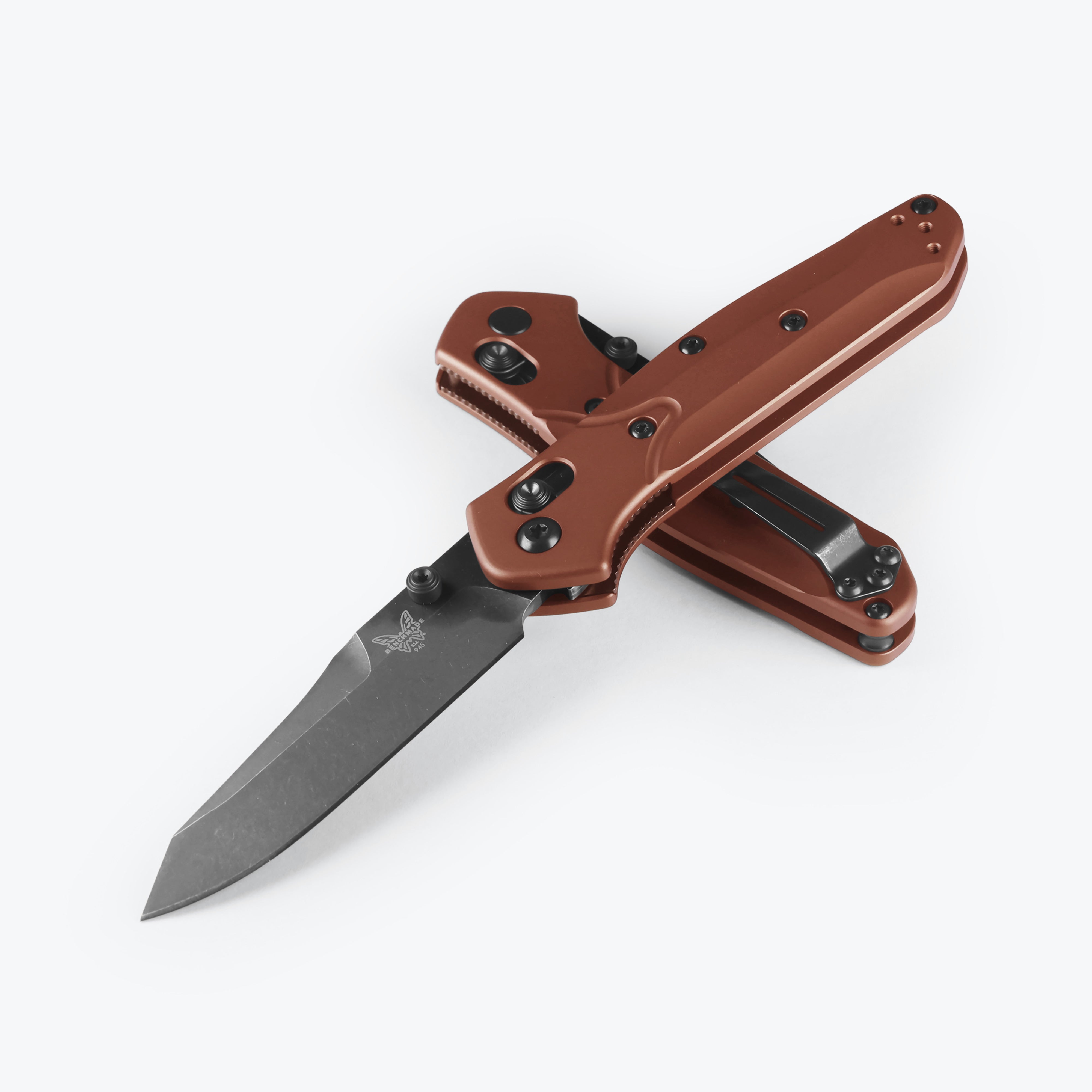 Benchmade 945 Mini Osborne - Burnt Copper Aluminum Handle - DLC Battlewash Blade - 945BK-03