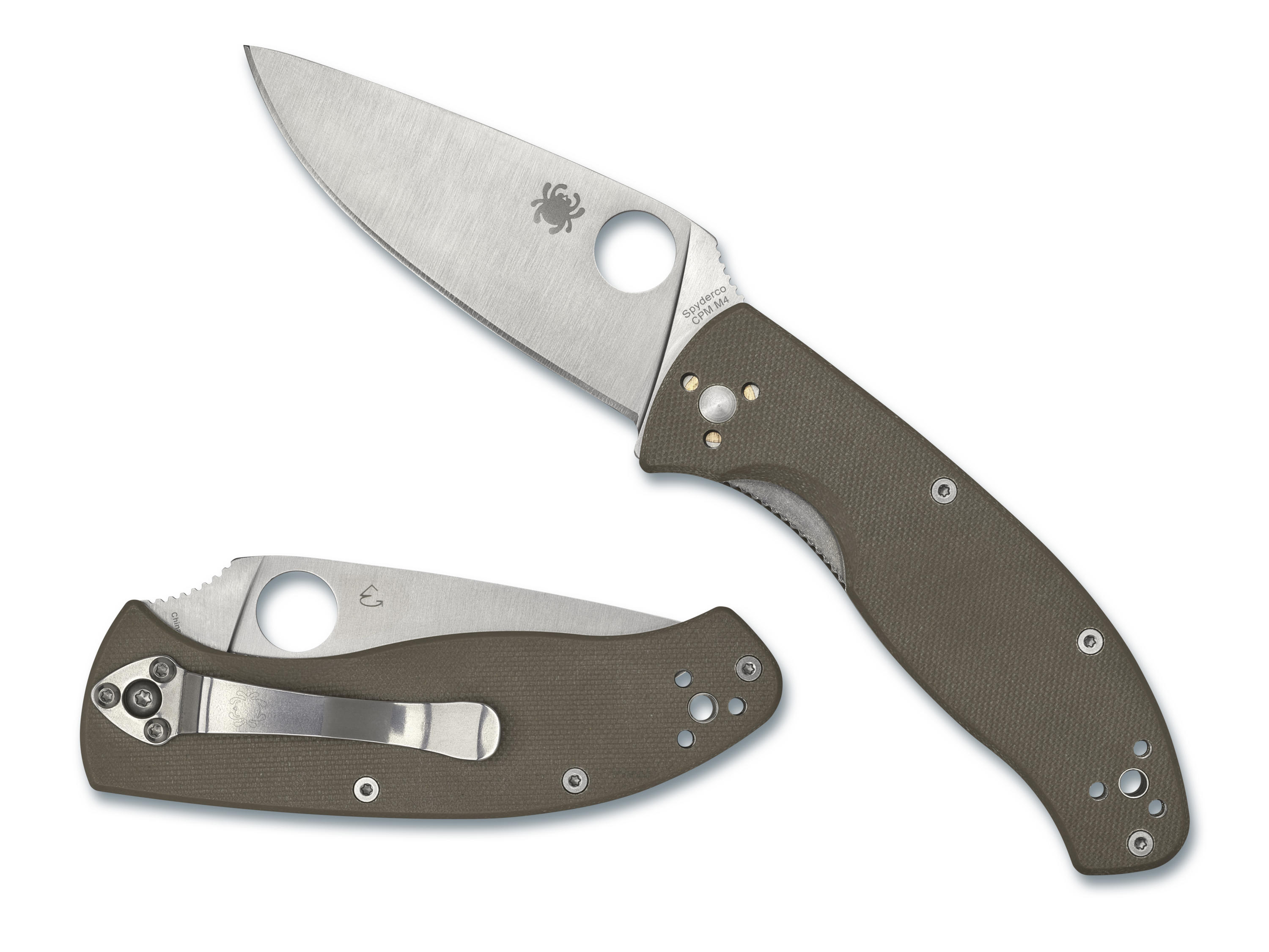 Spyderco Tenacious - Plain Edge CPM-M4 - Brown G10 - C122GBNM4P