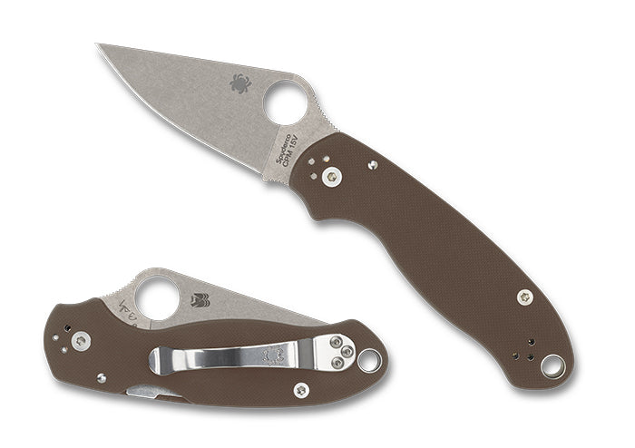 Spyderco Para 3 - CPM-15V - Sprint Run - Brown G10  - C223GPBN15V