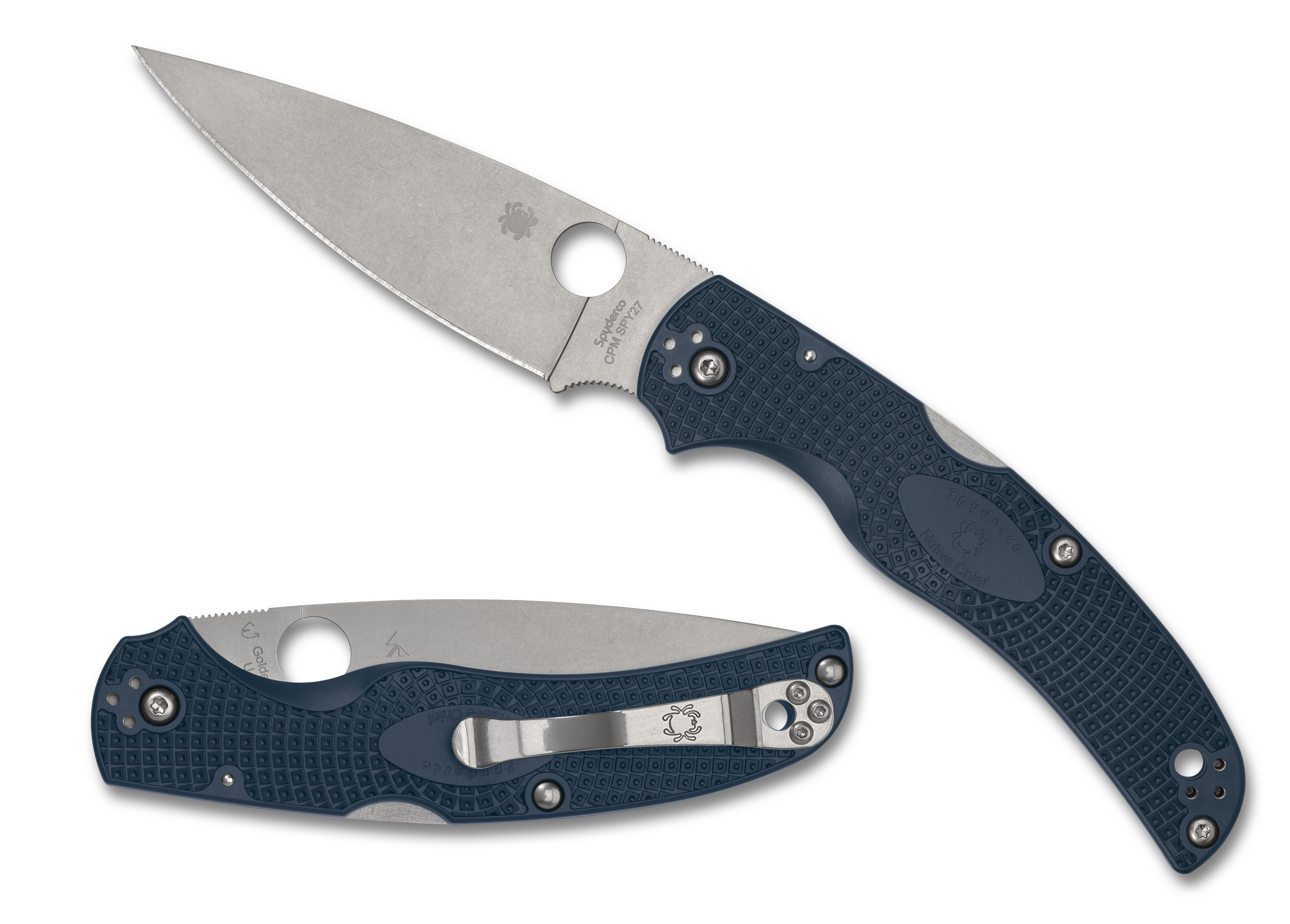 Spyderco Native Chief Lightweight - Cobalt Blue FRN - Plain Edge - C244PCBL