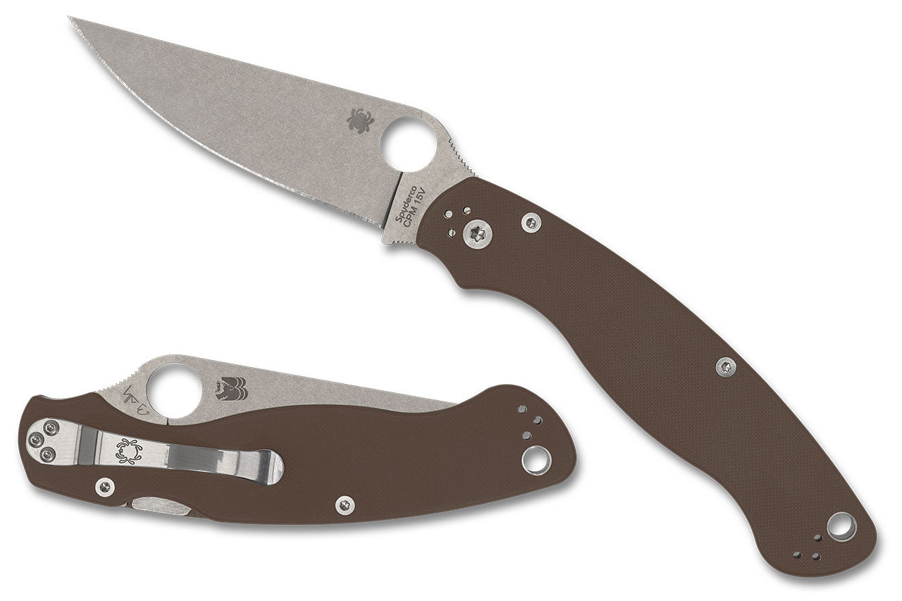 Spyderco Military 2 - CPM-15V - Sprint Run - Compression Lock - Brown G10 - C36GPBN15V2