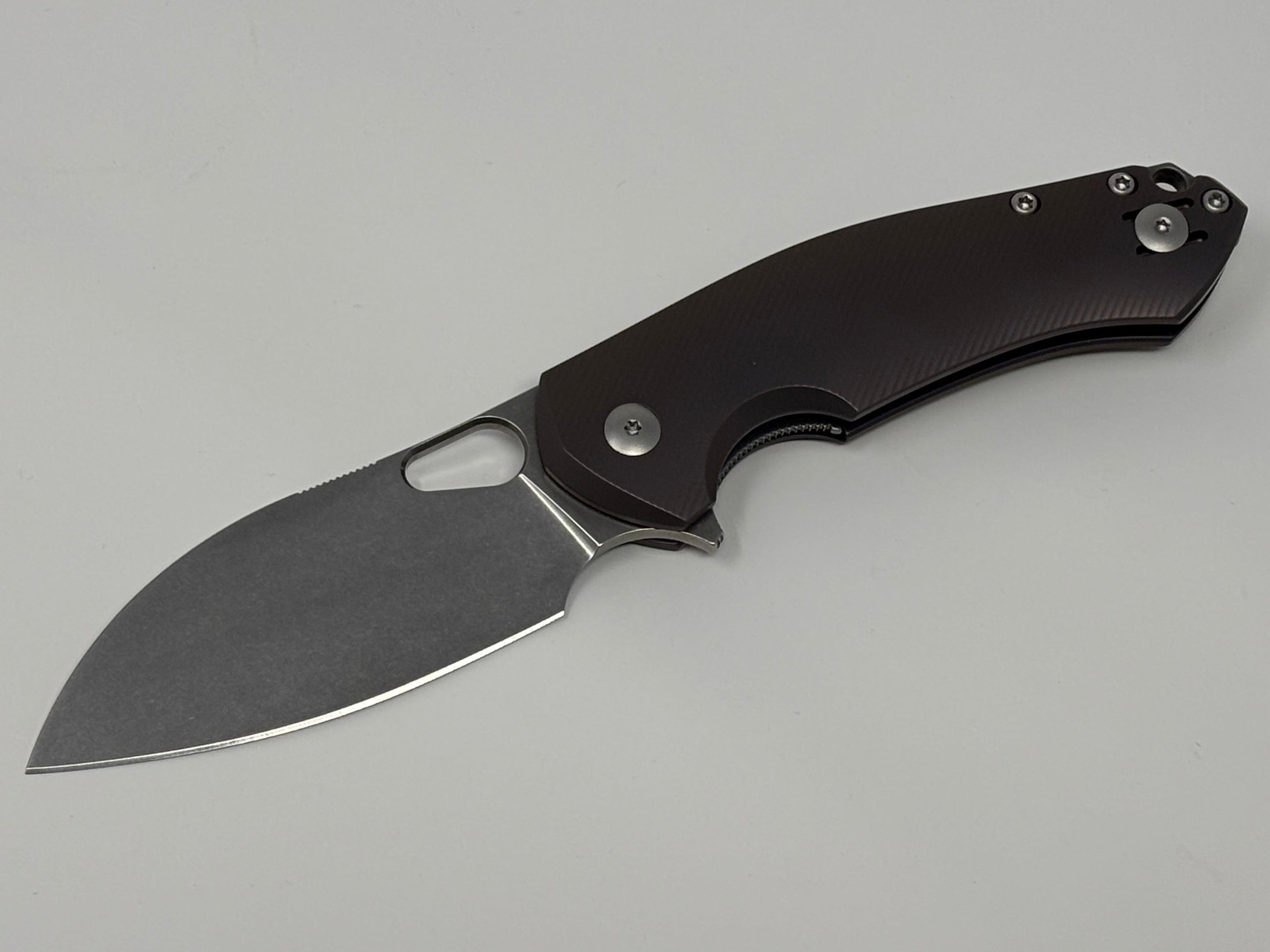 GiantMouse ACE Biblio XL - Purple and Bronze Anodized Titanium Handle - St. Nick's Knives Exclusive - CPM-Magnacut