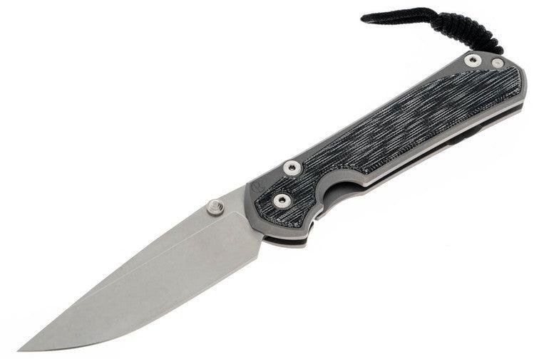 Chris Reeve Knives Large Sebenza 31 - Black Canvas Micarta Inlay - Drop Point - Glass Blasted Handle - L31-1652