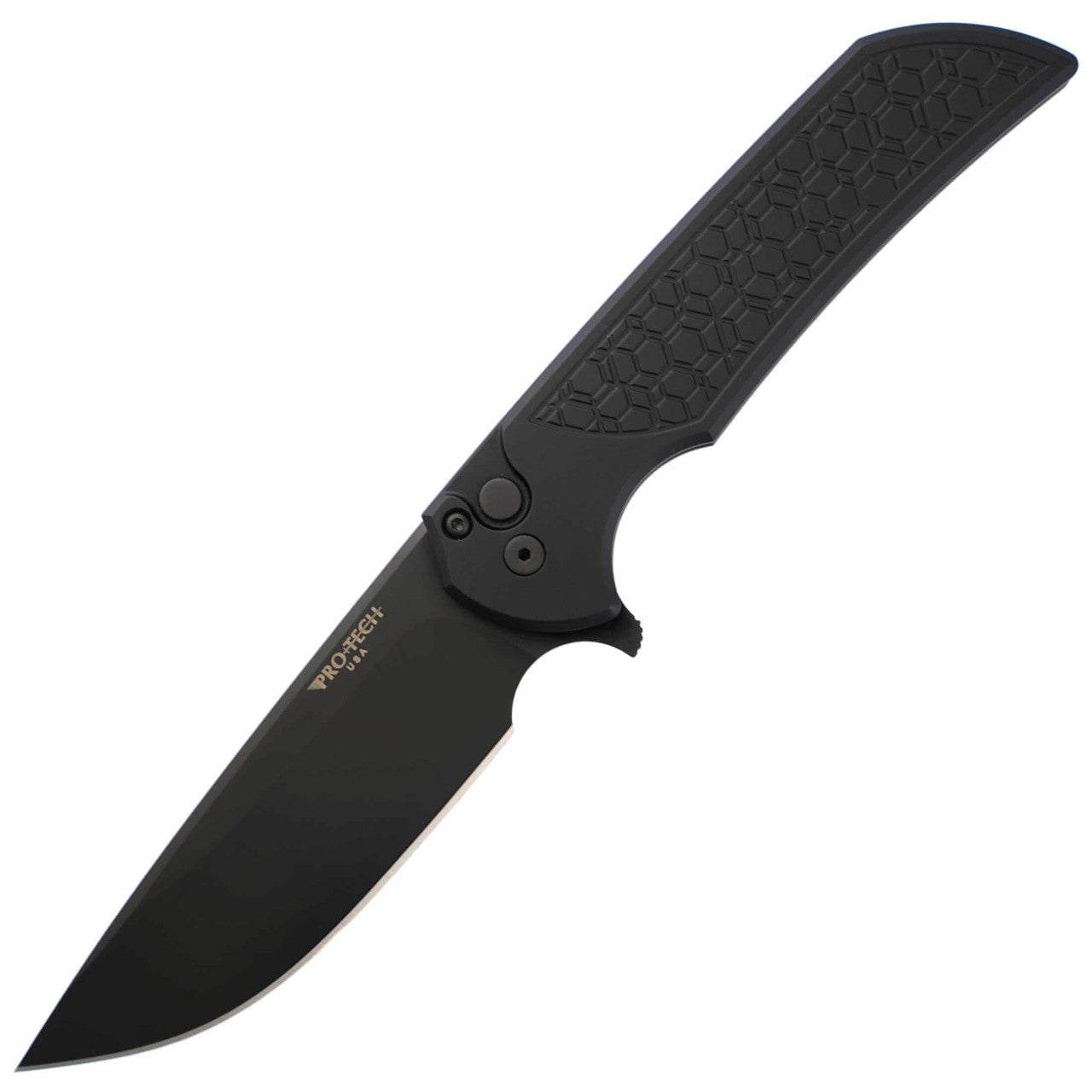 Pro-Tech Knives Mordax Flipper - Black Gridlock Handle - Black MagnaCut Blade - MX106-GRIDLOCK