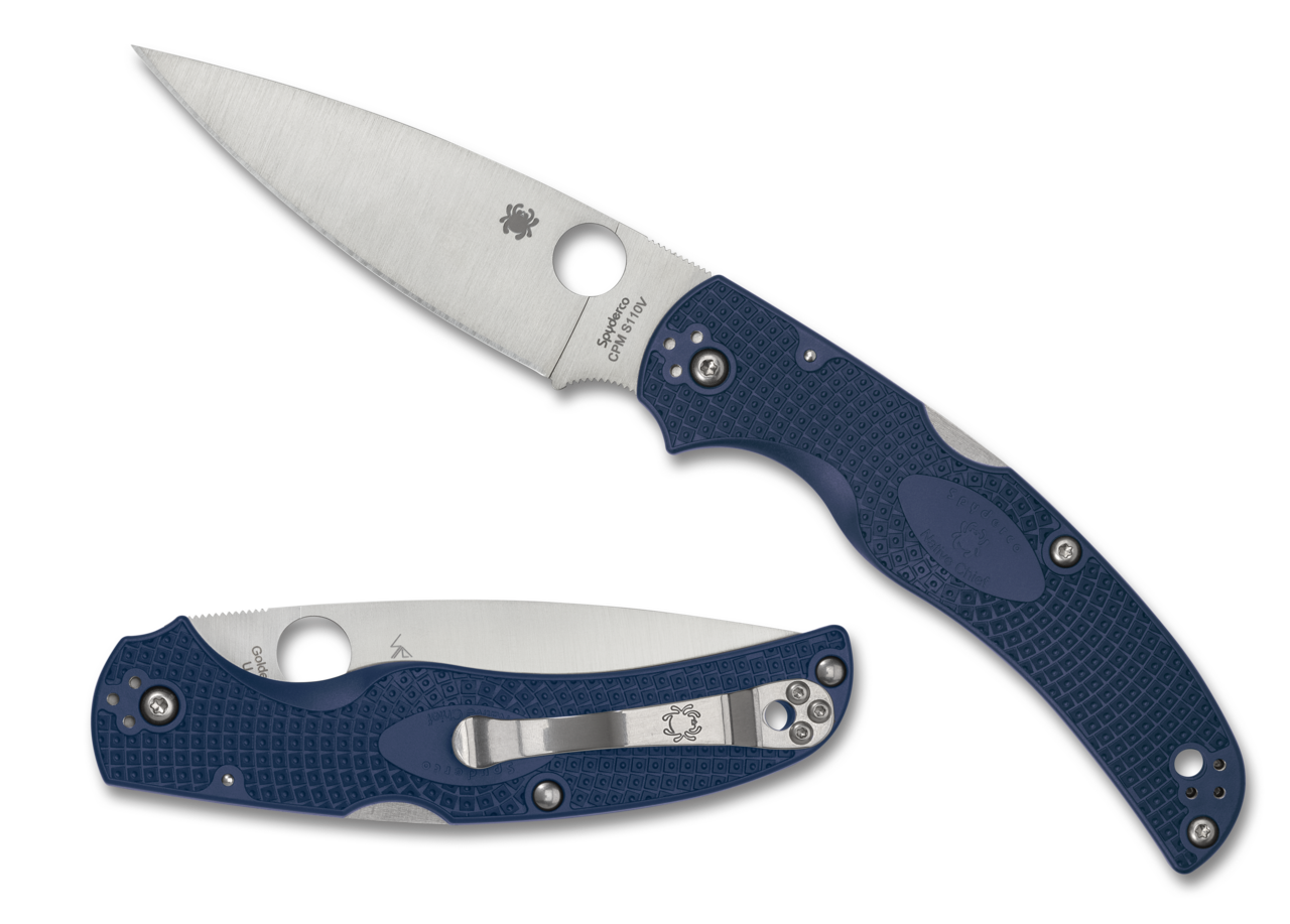 Spyderco Native Chief Lightweight - Blue FRN - Plain Edge CPM-S110V - C244PDBL