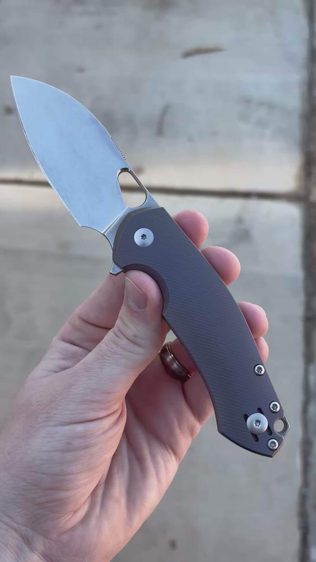 GiantMouse ACE Biblio XL - Purple and Bronze Anodized Titanium Handle - St. Nick's Knives Exclusive - CPM-Magnacut-7