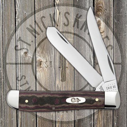 Case Mini Trapper - Chocolate, Brown, & Red Richlite Handle - 13621