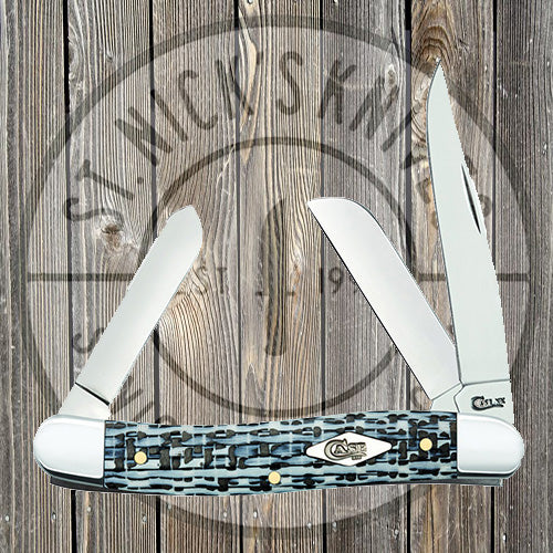 Case - Medium Stockman - Smooth White & Black Carbon Fiber/G10 Weave - 38923