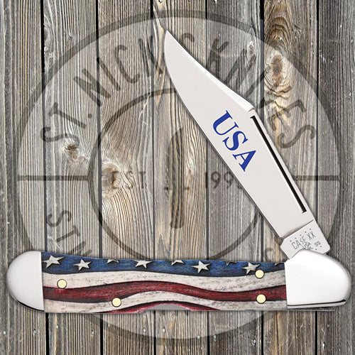 Case Mini Copperlock - Patriotic Smooth Natural Bone - 64141