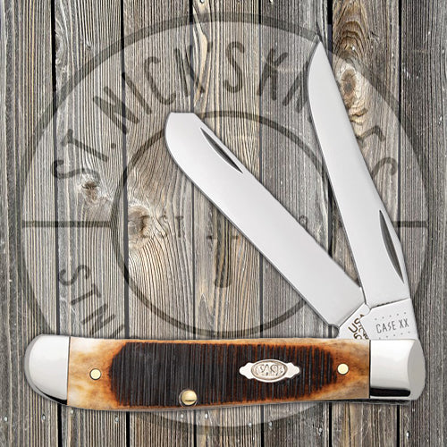 Case Mini Trapper - Dark Molasses Bone - Sawcut Jigged - 83141