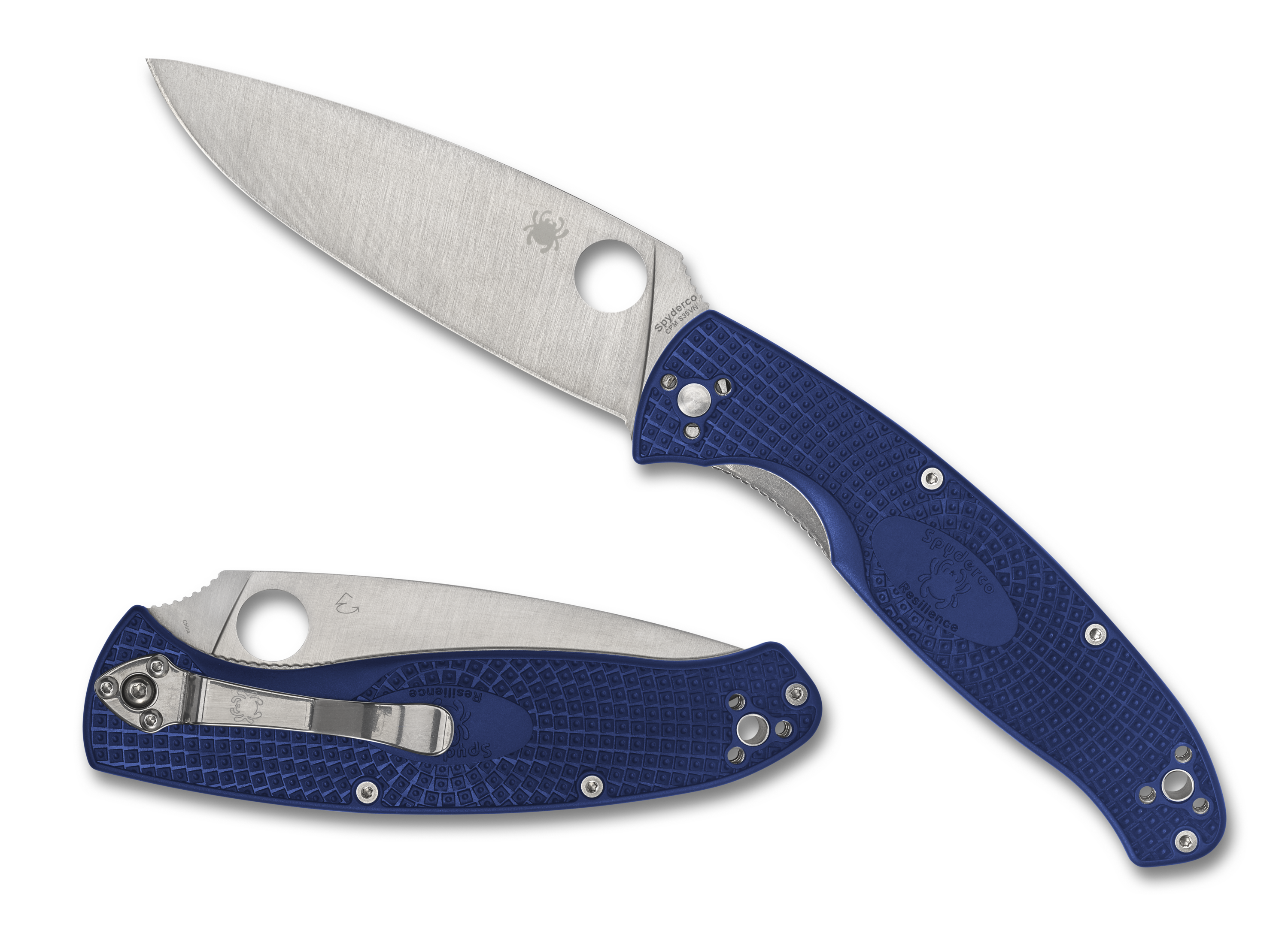 Spyderco Resilience - Blue FRN Handle - Plain Edge CPM-S35VN Blade - C142PBL