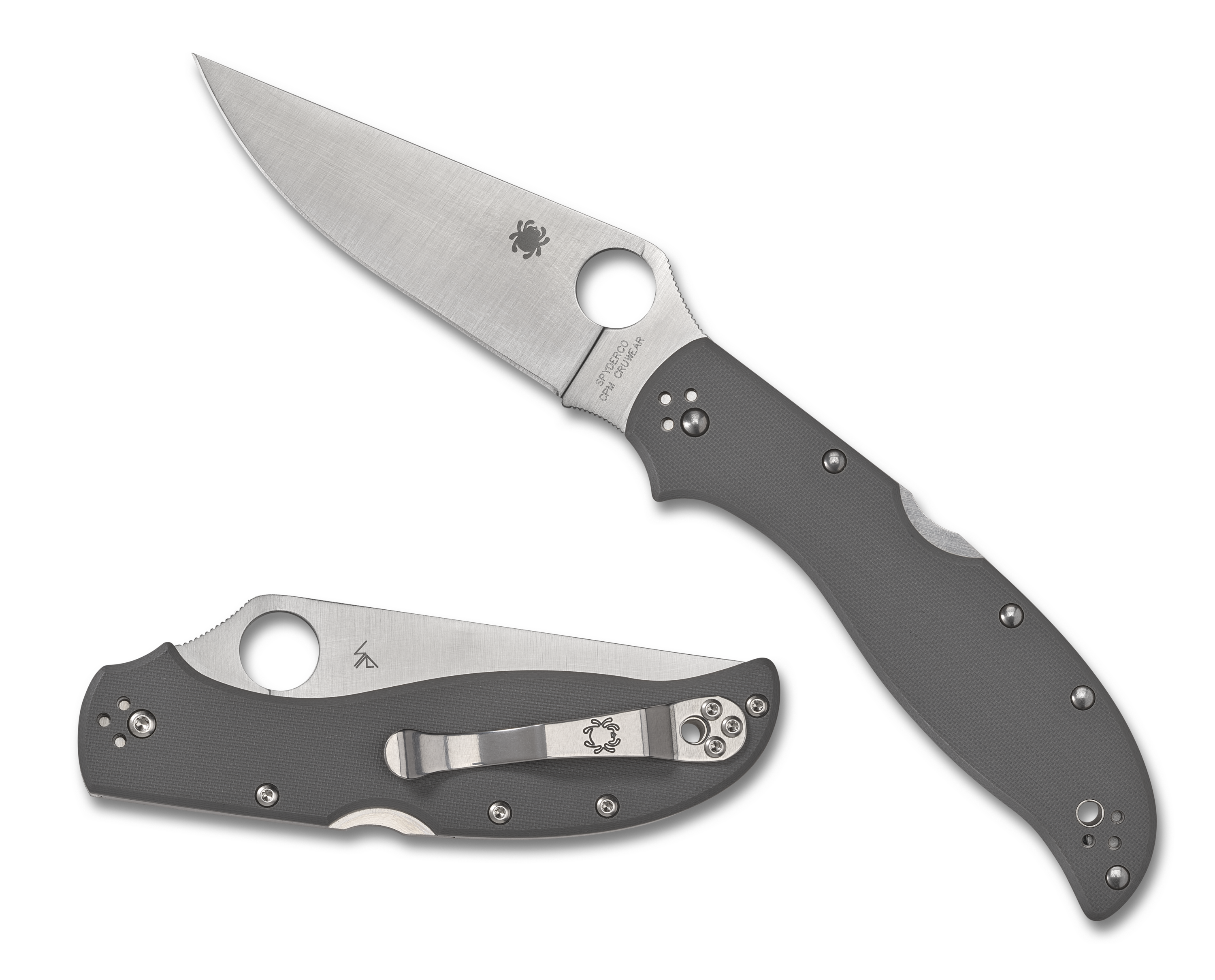 Spyderco Stretch 2 XL - Grey G10 - Plain Edge CPM-Cruwear - C258GPGYCW