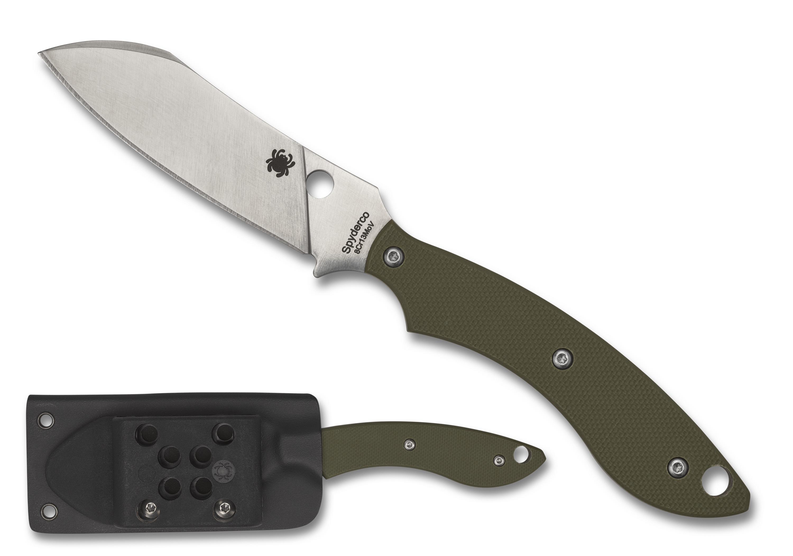 Spyderco Stok Drop Point - OD Green G10 - 8Cr13MoV - Fixed Blade - FB50GPOD