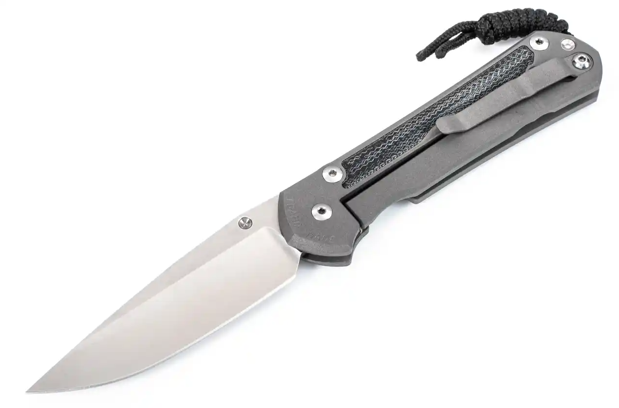 Chris Reeve Knives Large Sebenza 31 - Left Handed - Black Canvas Micarta Inlay - Drop Point - L31-1201